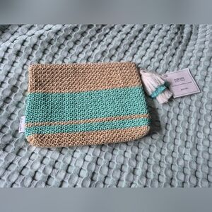 Philosophy Woven Clutch with Tassel